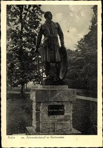 Ak Hartwarden Stadland Wesermarsch, Friesendenkmal