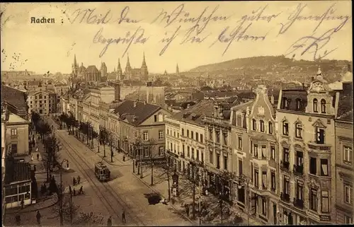 Ak Aachen in Nordrhein Westfalen, Blick auf die Stadt aus der Vogelschau