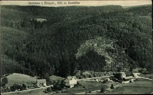 Ak Holzhau Rechenberg Bienenmühle Erzgebirge, Teilansicht vom Ort, Berge, Wald