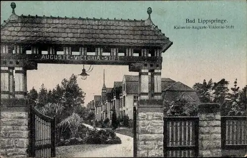 Ak Bad Lippspringe in Westfalen, Kaiserin Auguste Viktoria Stift, Eingang