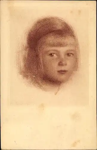 Künstler Ak Schachinger, Walter, Portrait eines kleinen Mädchens