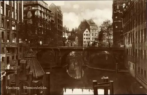 Ak Hamburg Altstadt, Partie an der Ellerntorsbrücke