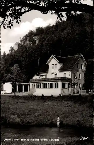 Ak Behringersmühle Gößweinstein in Bayern, Hotel Stern, Inhaber Alois Fuchs
