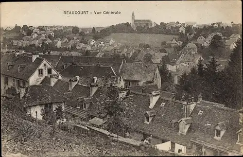 Ak Beaucourt Territoire de Belfort, Vue générale, Kirche, Teilansicht der Stadt