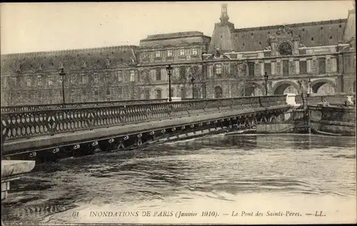 Ak Paris, Les Inondations 1910, Le Pont des Saints Pères, Hochwasser, Levy & Fils 61