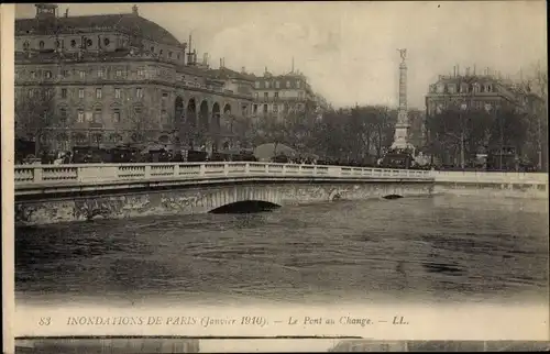 Ak Paris, Les Inondations 1910, Le Pont au Change, Hochwasser, Levy & Fils 83