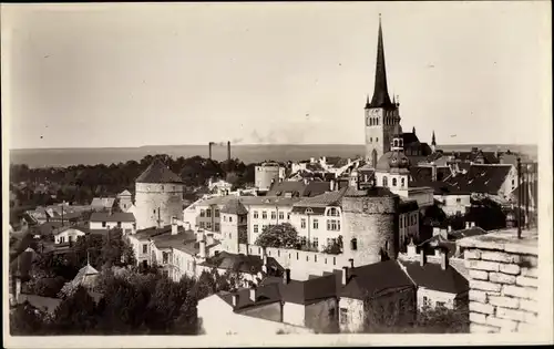 Ak Tallinn Reval Estland, Olaikirche, Teilansicht der Stadt