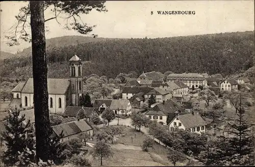 Ak Wangenbourg Wangenburg Elsass Bas Rhin, Kirche, Panorama vom Ort