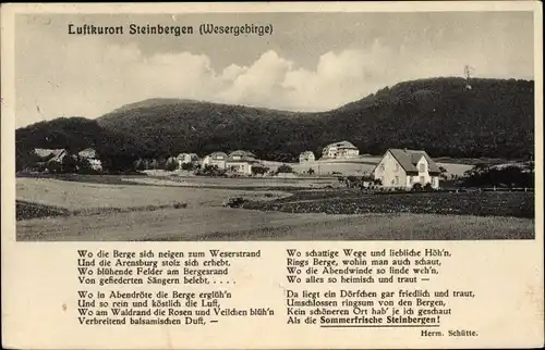 Ak Steinbergen Wesergebirge, Gedicht Herm. Schütte