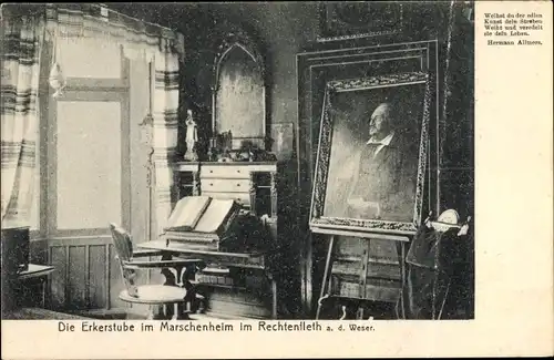 Ak Rechtenfleth Hagen im Bremischen, Erkerstube im Marschenheim