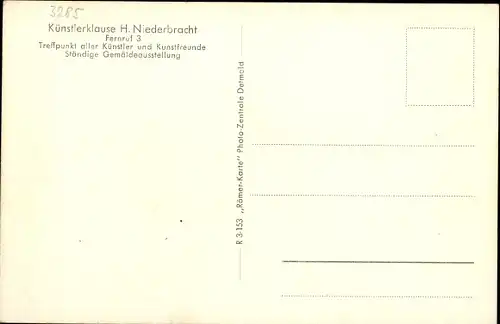 Ak Schieder Schwalenberg Nordrhein Westfalen, Künstlerklause H. Niederbracht