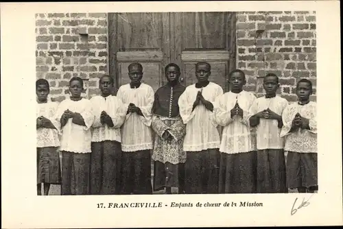 Ak Franceville Gabun, Enfants de choeur de la Mission, Afrikanische Chorknaben