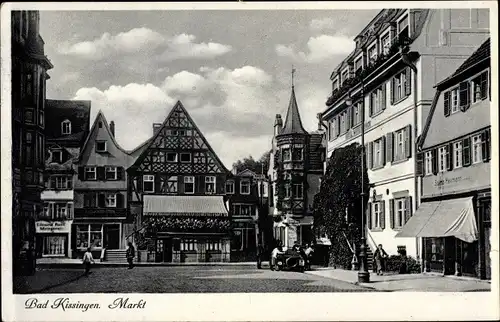 Ak Bad Kissingen Unterfranken Bayern, Partie am Markt