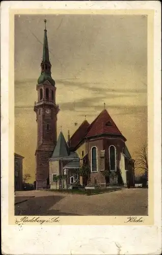 Ak Radeberg Sachsen, Stadtkirche, Gesamtansicht