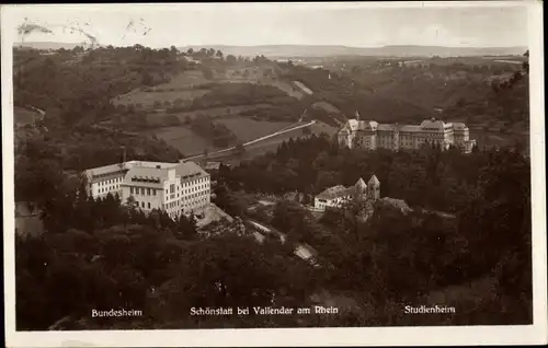 Ak Schönstatt Vallendar am Rhein, Totalansicht mit Studienheim und Bundesheim