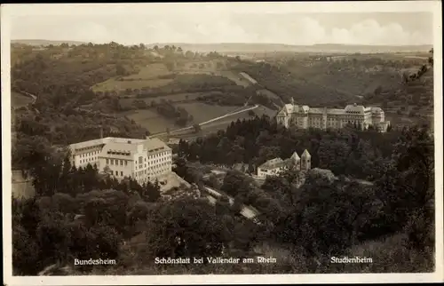 Ak Schönstatt Vallendar am Rhein, Totalansicht mit Studienheim und Bundesheim