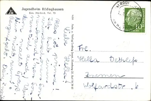 Ak Rödinghausen in Ostwestfalen, DJH Jugendheim, Gesamtansicht