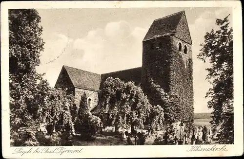 Ak Lügde im Weserbergland, Blick zur Kilianskirche