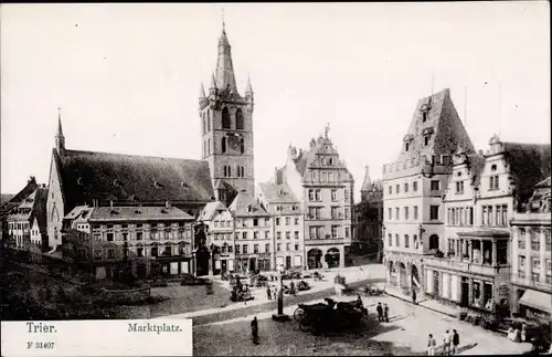 Ak Trier in Rheinland Pfalz, Blick auf den Marktplatz