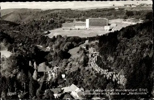 Ak Manderscheid in der Eifel Rheinland Pfalz, Sanatorium mit Talblick zur Heidsmühle