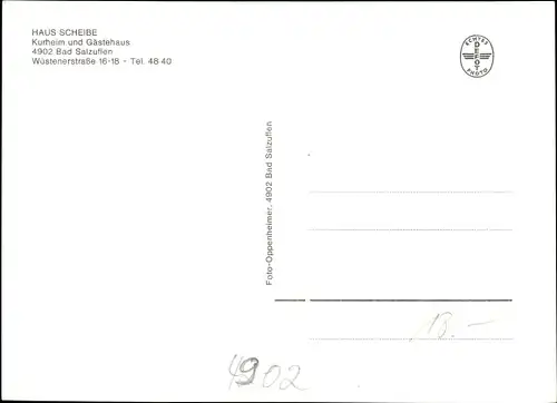 Ak Bad Salzuflen Nordrhein Westfalen, Kurheim und Gästehaus, Haus Scheibe