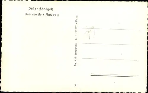 Ak Dakar Senegal, Une vue du Plateau