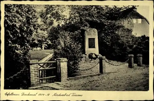 Ak Tossens Butjadingen Wesermarsch, Gefallenendenkmal 1914-1918, Kriegerdenkmal