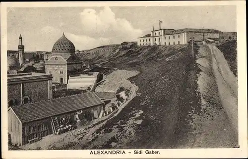 Ak Alexandria Ägypten, Sidi Gaber, Moschee, Teilansicht der Stadt