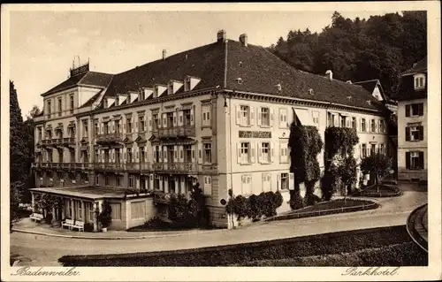 Ak Badenweiler am Schwarzwald, Parkhotel von der Straße gesehen