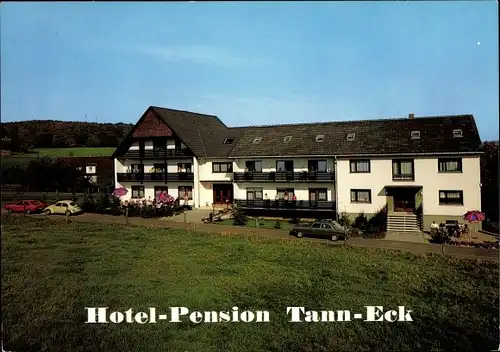 Ak Schellbach Knüllwald im Schwalm Eder Kreis, Pension Tann Eck, Außenansicht, Inh. Fam. Ellerkann