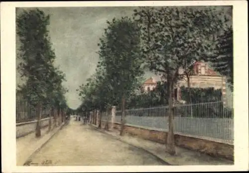 Künstler Ak Utrillo, M., Sannois Val d'Oise, Rue à Sannois, Straße im Vorort