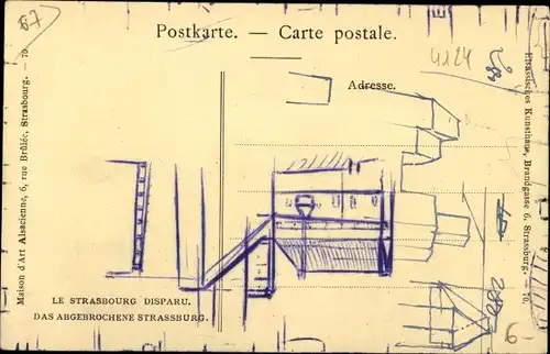 Ak Strasbourg Straßburg Elsass Bas Rhin, Le Faubourg National 1867, Weißturmstraße