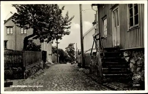 Ak Oskarshamn Schweden, Besvärsgatan, Straßenpartie