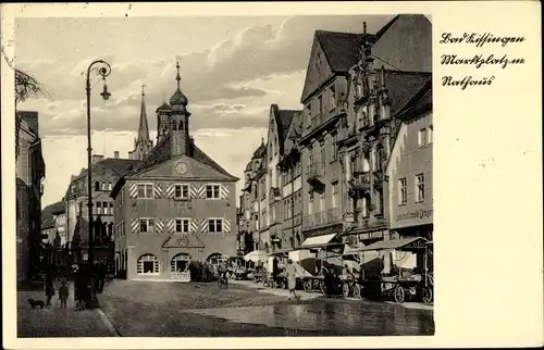 Ak Bad Kissingen Unterfranken Bayern, Marktplatz mit Rathaus