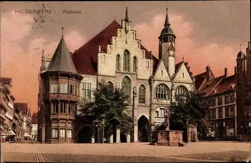 Ak Hildesheim in Niedersachsen, Rathaus, Außenansicht