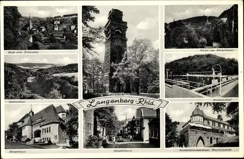 Ak Langenberg Velbert in Nordrhein Westfalen, Landeskrankenhaus Marienheide, Bürgerhaus, Bad