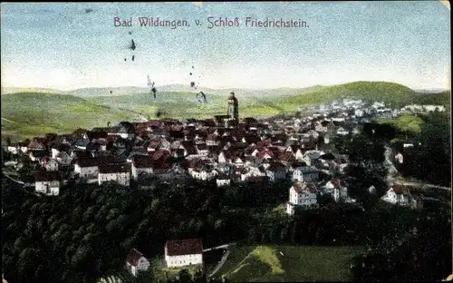 Ak Bad Wildungen in Nordhessen, Panorama vom Ort vom Schloss Friedrichstein