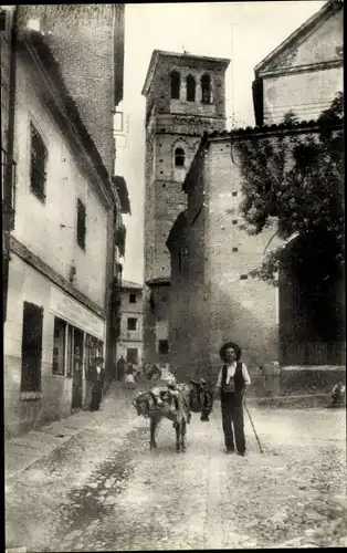 Ak Toledo Kastilien La Mancha Spanien, Rincón típico, typische Straßenansicht