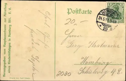Künstler Ak Hamburg, Kinderhilfstag Mai 1911