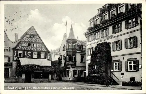 Ak Bad Kissingen Unterfranken Bayern, Historische Marktplatzecke