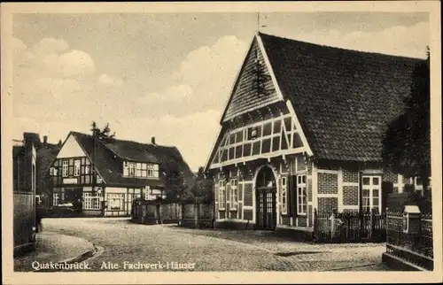 Ak Quakenbrück in Niedersachsen, Alte Fachwerkhäuser