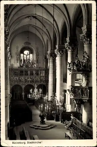 Ak Bückeburg in Schaumburg, Stadtkirche, Innenansicht