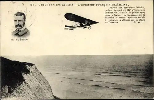 Ak Les Pionniers de l'air, L'Aviateur Francais Blériot, Flugpionier