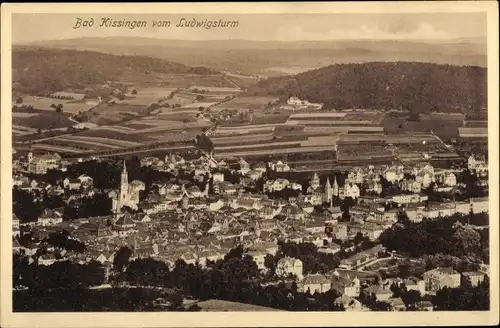 Ak Bad Kissingen Unterfranken Bayern, Totalansicht vom Ort, Blick vom Ludwigsturm