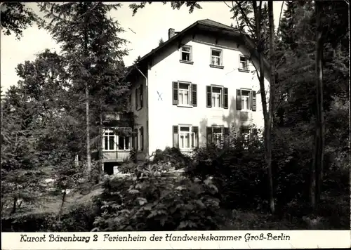 Ak Bärenburg Altenberg im Erzgebirge, Ferienheim der Handwerkskammer Berlin, Außenansicht