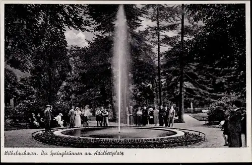 Ak Wilhelmshaven in Niedersachsen, Springbrunnen am Adalbertplatz 