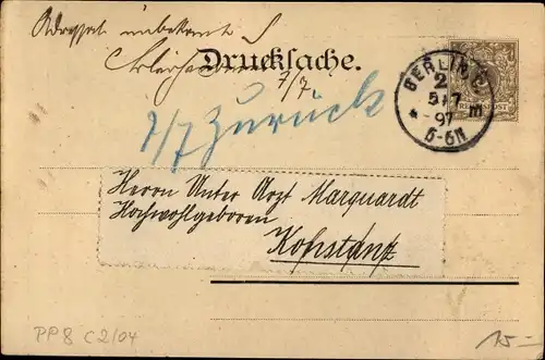 Ak Hamburg, Allgemeine Gartenbauaussttellung 1897, Einladung