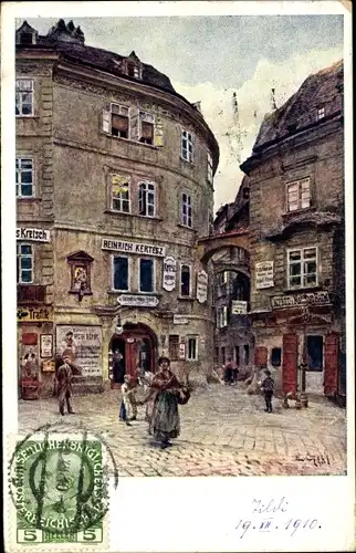 Künstler Ak Wien, Griechengasse, Geschäft Heinrich Kertesz