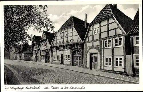 Ak Rheda Wiedenbrück in Westfalen, Alte Häuser in der Langestraße