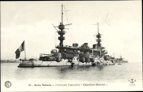 Ak Französisches Kriegsschiff, Cuirassé d'escadre Charles Martel, Marine Nationale